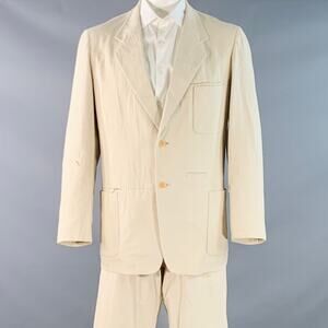 YOHJI YAMAMOTO Size L Beige Cotton Notch Lapel Suit